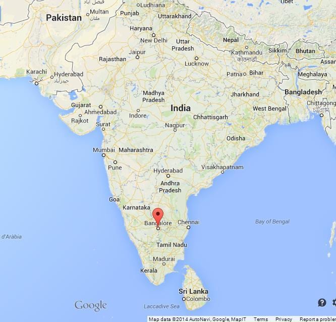 Banglore no mapa da india