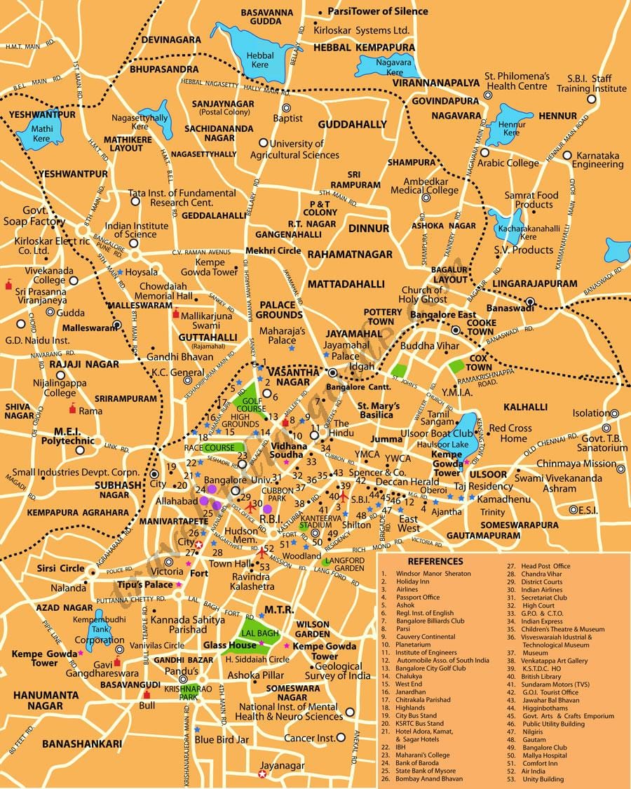 Bangalore en mapa