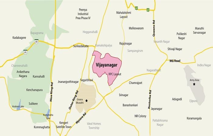 mapa de Vijayanagar Bangalore