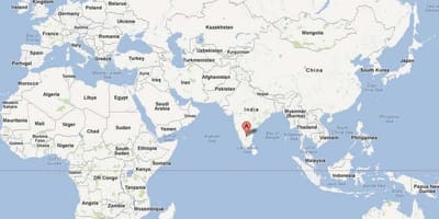 Bangalore no mapa do mundo