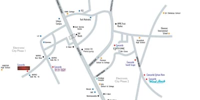 Mapa de electrónica cidade Bangalore